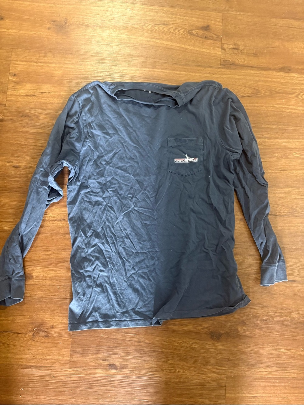 Vineyard Vines Navy Crewneck Tee with Whale Logo